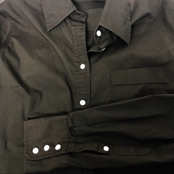 J. Crew brown button down stretch cotton blend top - Picture 4 of 4